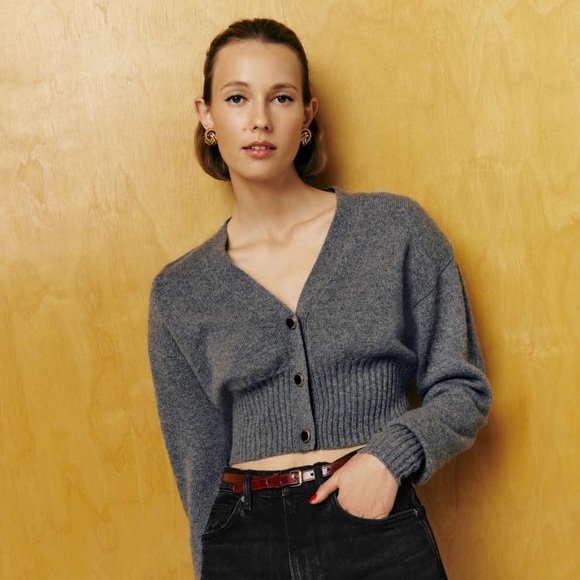reformation hana cashmere sweater cardigan NEW - Picture 1 of 8